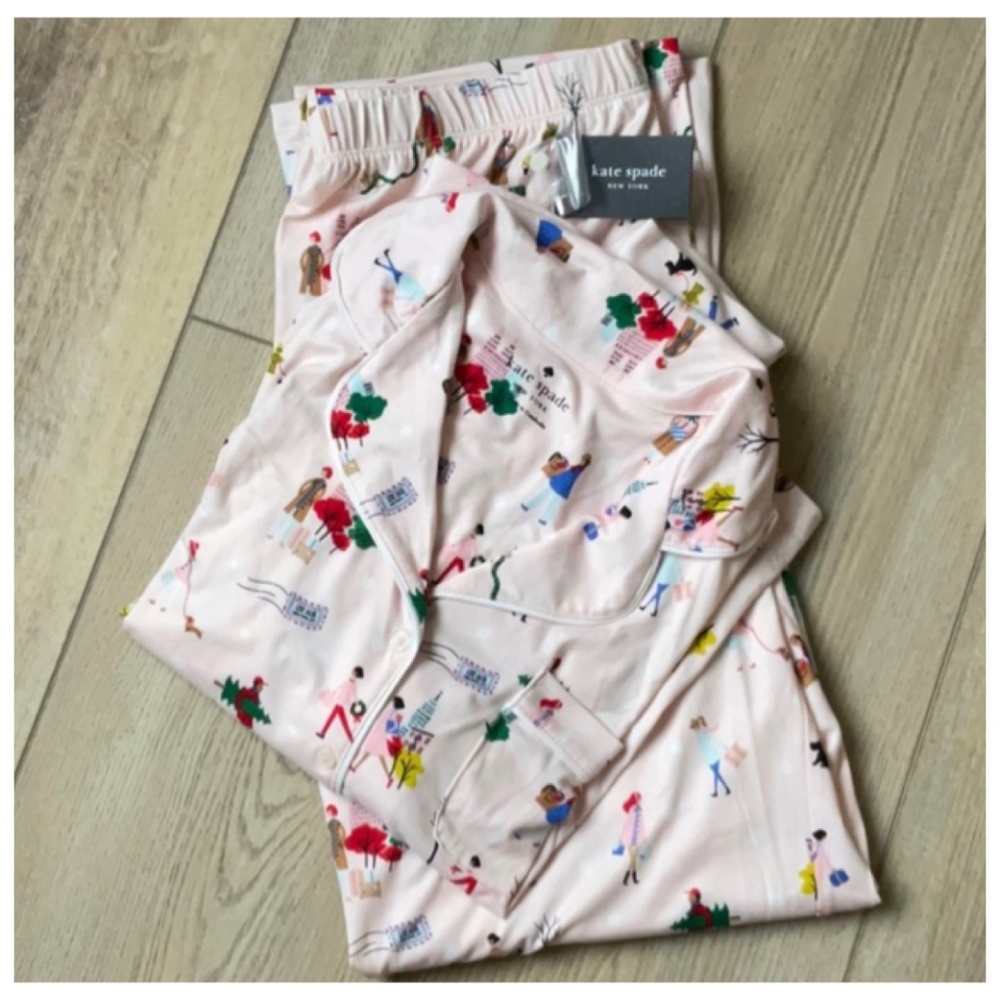 Kate Spade Blush Christmas Pajama Set Size Large  ♠️ - Picture 2 of 10